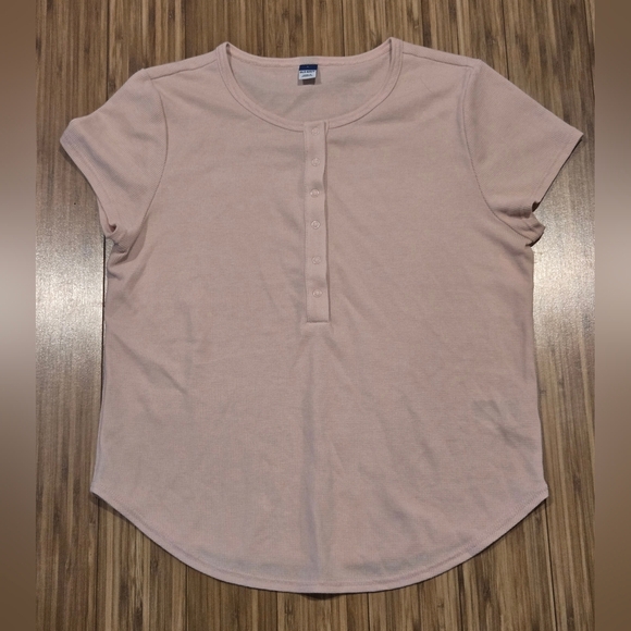NWOT Old Navy Pink Fitted Cap Sleeve Tee - Picture 1 of 7